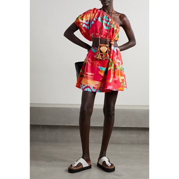 Farm Rio Ipanema‎ One-Shoulder Cut-Out Mini Dress Size XS - Picture 1 of 7